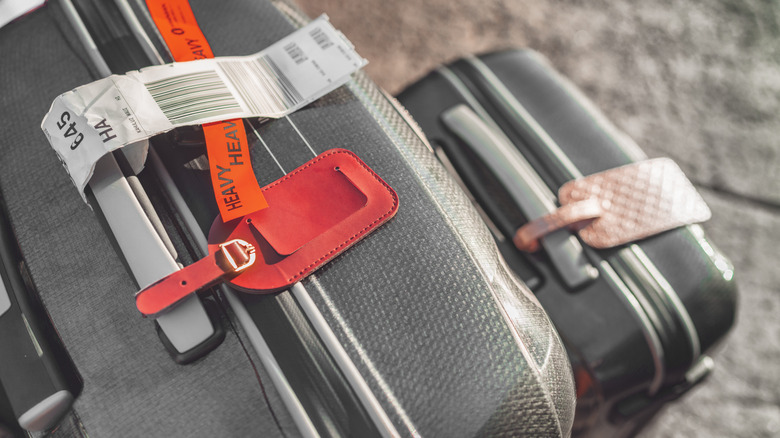 Two suitcases with airline tags