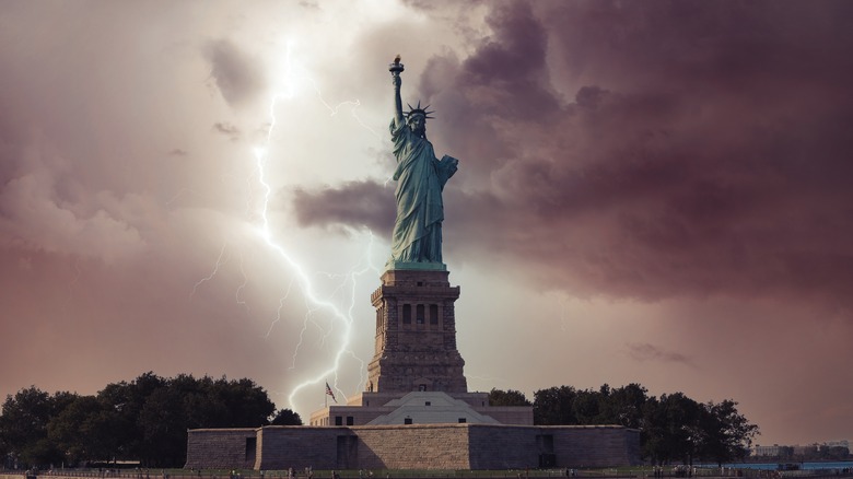 Statue of Liberty lightning strike