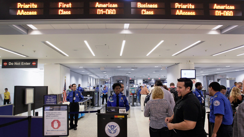 Empty TSA pre-check one at airport