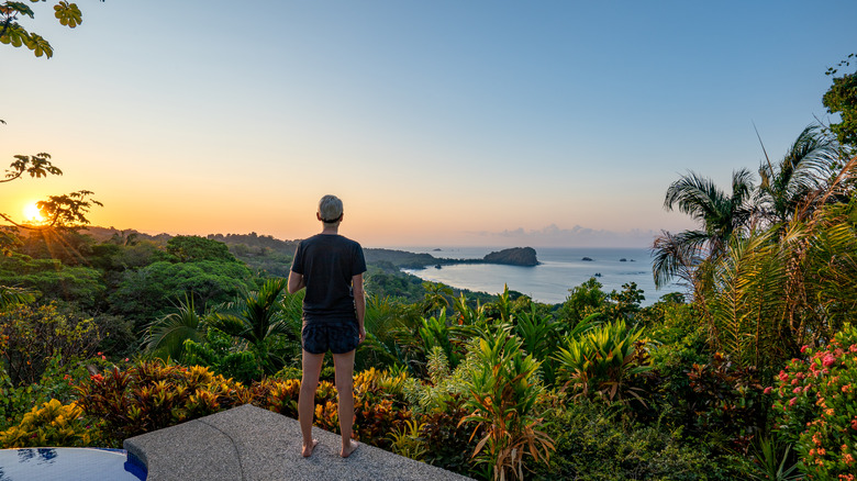 tourist enjoying views