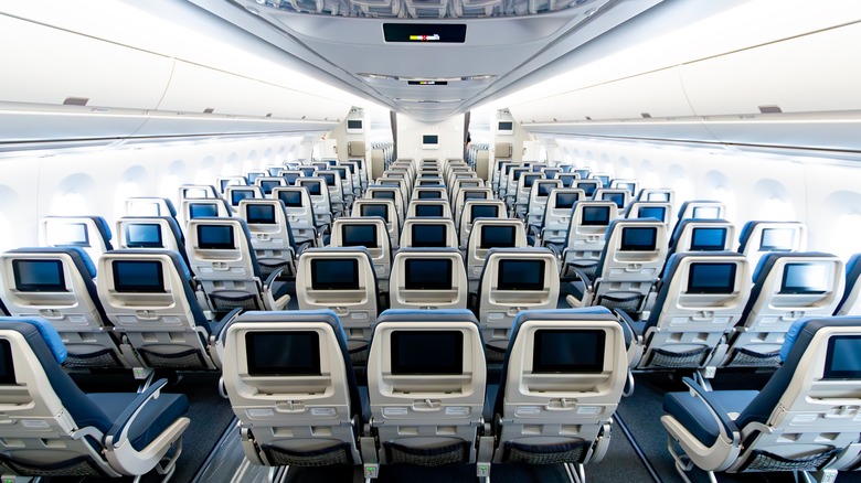 economy seats on airplane