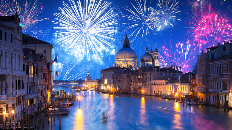 New Years fireworks over Venice