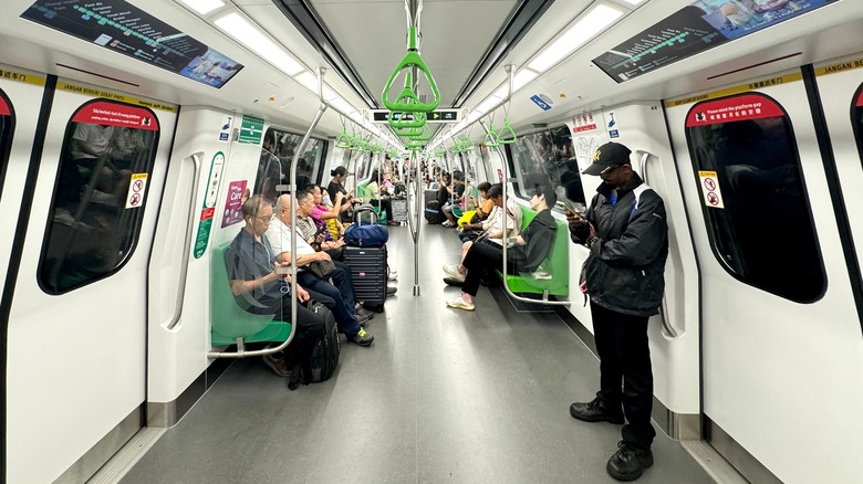 interior of a clean subway car