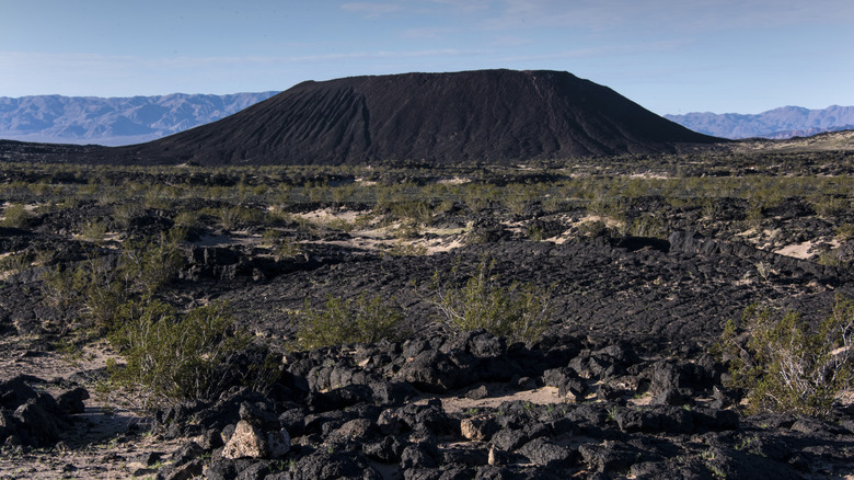 Surrounding area of the Amboy Crater and crater in the distance