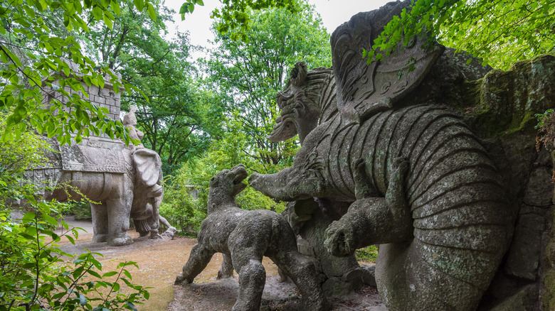 Sculptures of mythological creatures