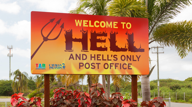 Welcome to Hell sign in Grand Cayman