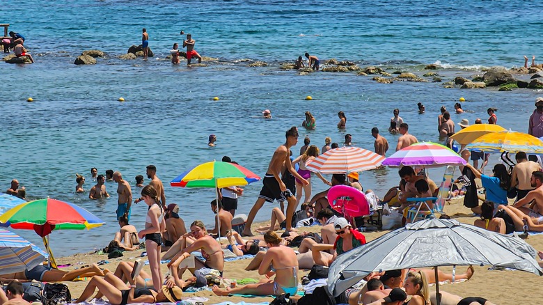 crowded beach