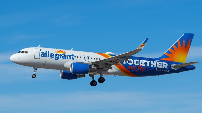 Allegiant plane during flight