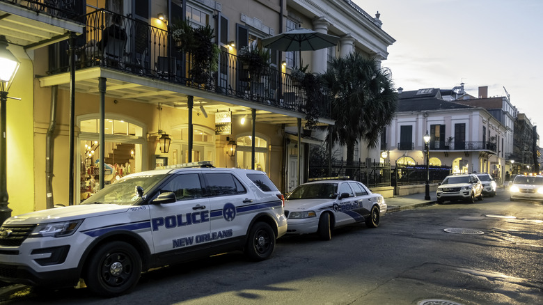 Police cars in the French Quarter of New Orleans