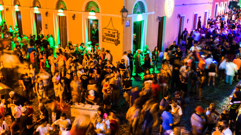 People partying on the street San Sebastian