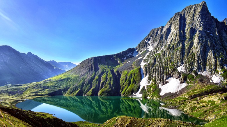 Alpine lake in Kashmir, part of the Great Lakes Trek