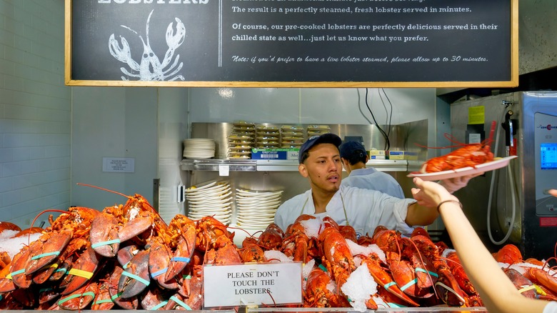 lobster stall at chelsea market