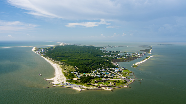 Aerial view of Dauphin Island