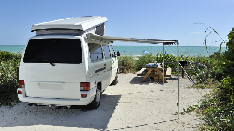 RV overlooking the ocean