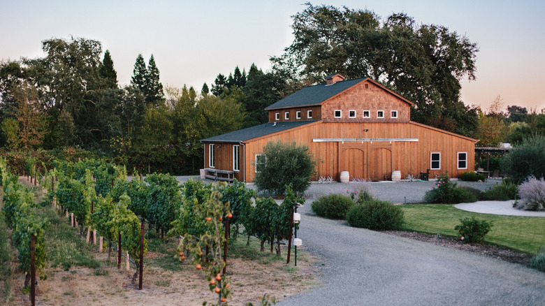 Rustic building at a Sonoma winery