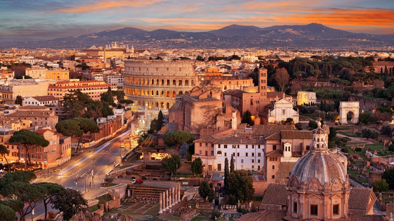 An aerial view of Rome