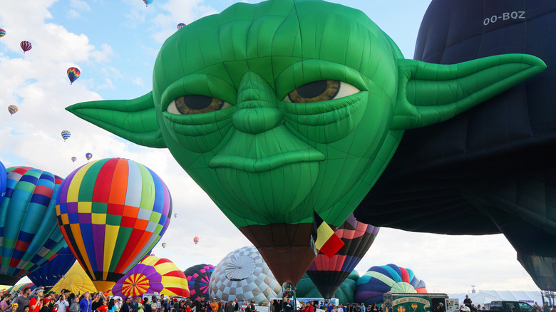 Yoda shaped hot-air balloon Albuquerque festival