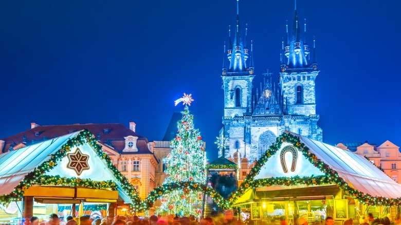 Prague, Czech Republic Christmas lights