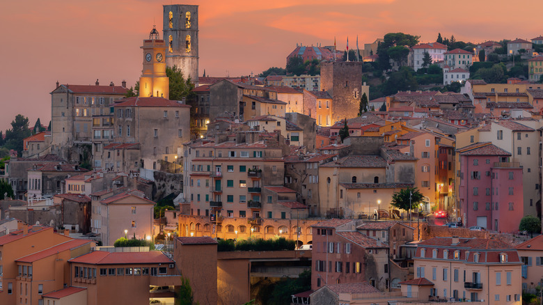 grasse france cityscape at dusk