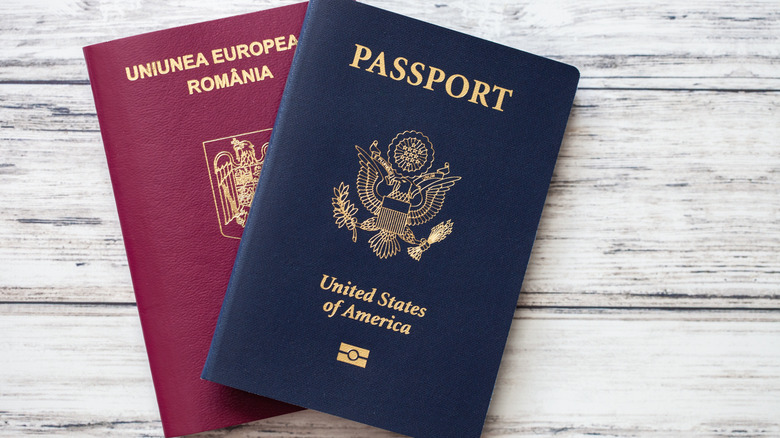 an American and Romanian passport