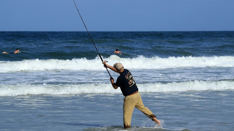 Fisherman and swimmers at Jacksonville