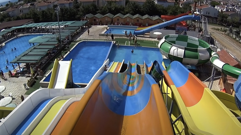 Colorful water slides