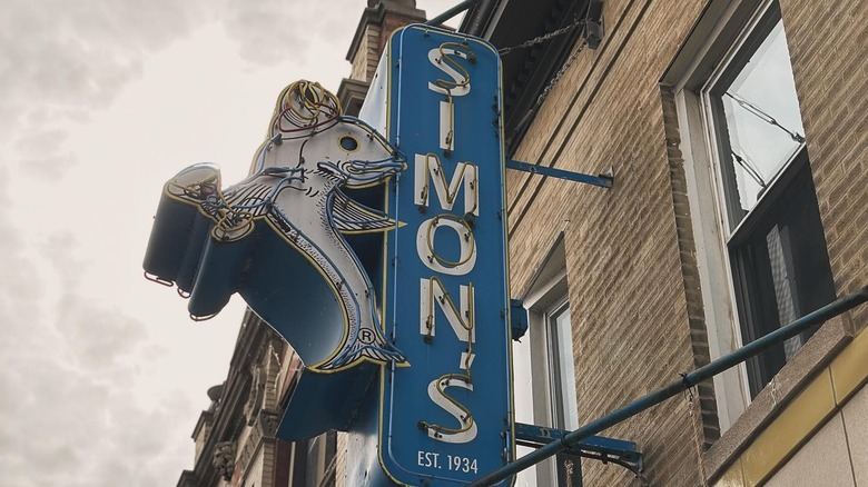 Sign outside Simon's Tavern