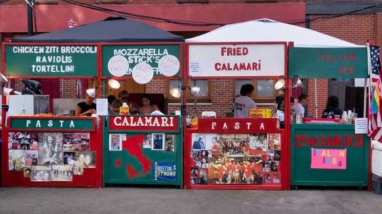 Food stands in Boston's North End