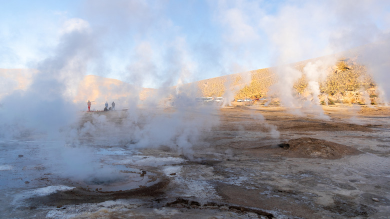 Active geyser in El Tatio , Chile