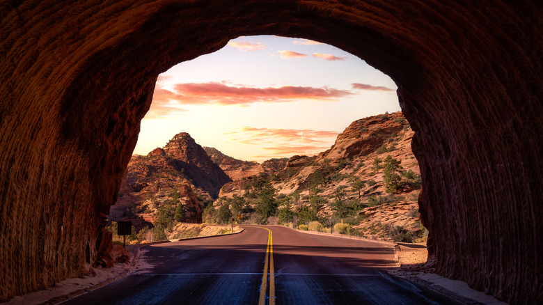 road through tunnel