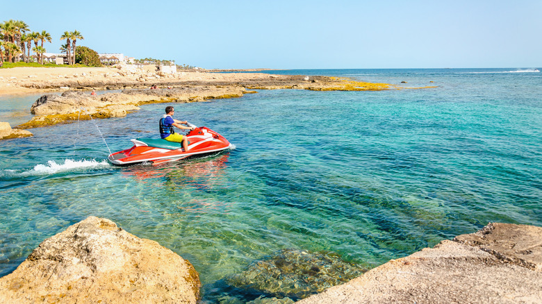 Person jet skiing 