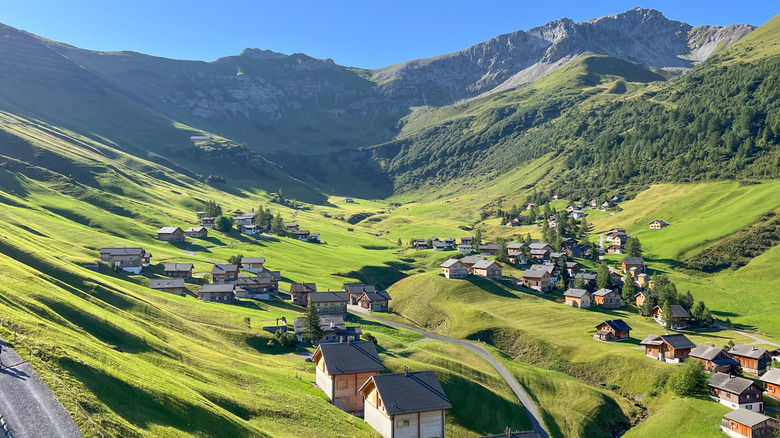 Alpine village in Liechtenstein valley