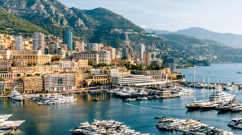 Monaco seaside yacht harbor