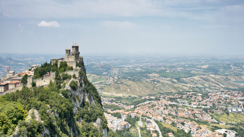 Hilltop tower overlooking San Marino