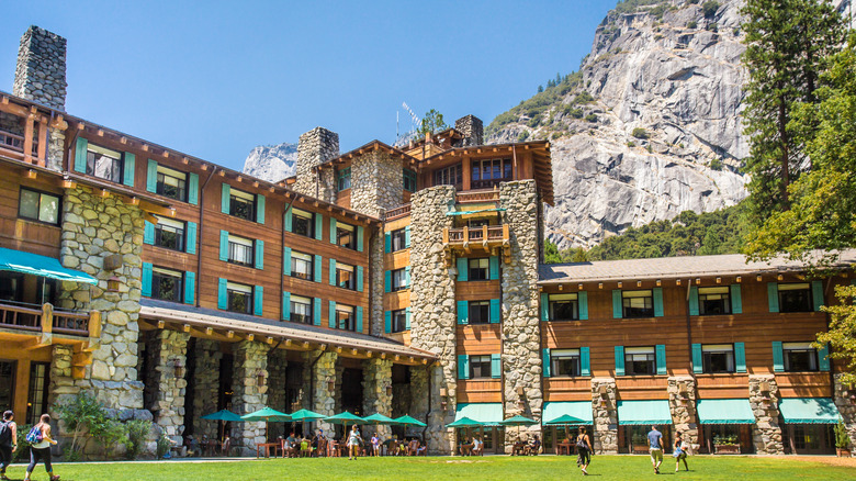 Ahwahnee hotel granite rock face