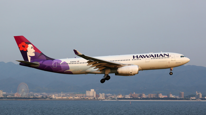 Hawaiian airplane taking off