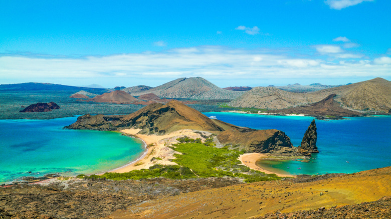 Galapagos Islands  mountains blue water