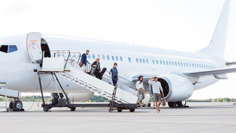 plane with roll away stairs