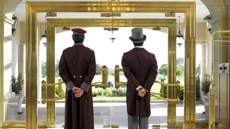 Hotel concierge waiting