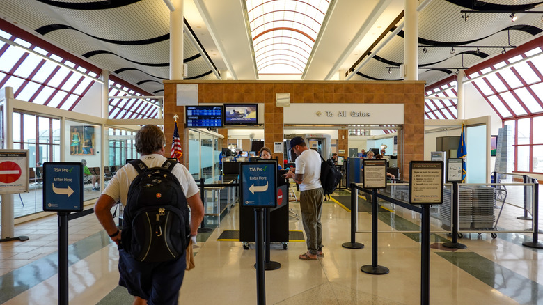 TSA line in airport