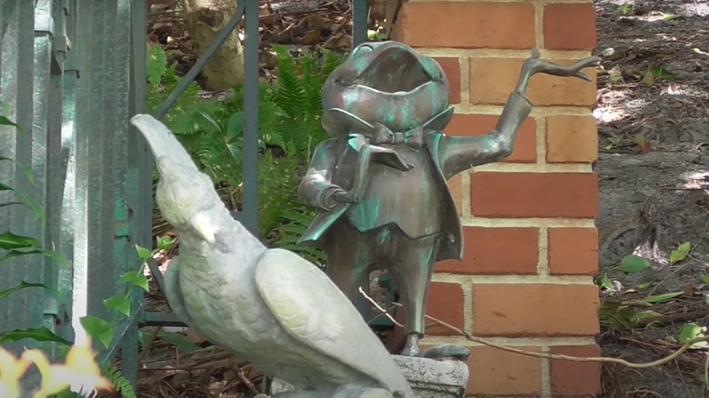 Statue of Mr Toad outside Haunted Mansion