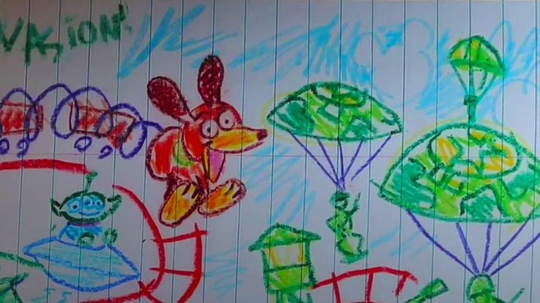 Hidden Mickey in Andy's drawing