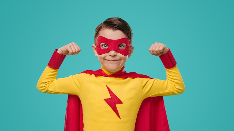 child dressed as Flash superhero