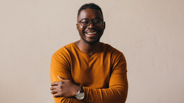 smiling man with glasses