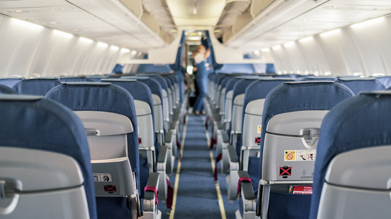 Interior of an airplane cabin