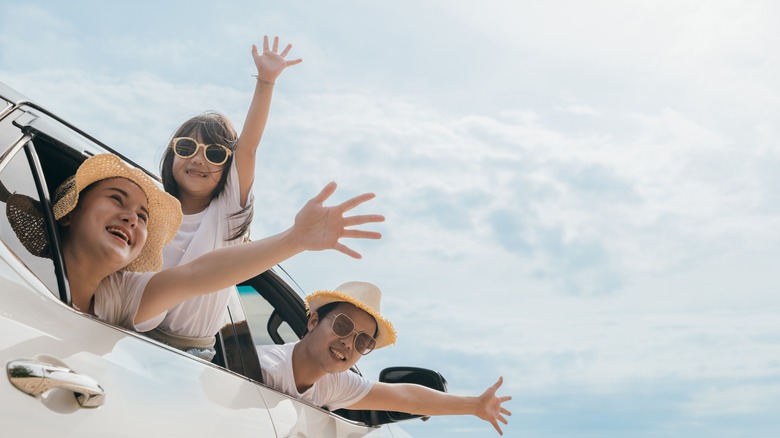 Family on road trip