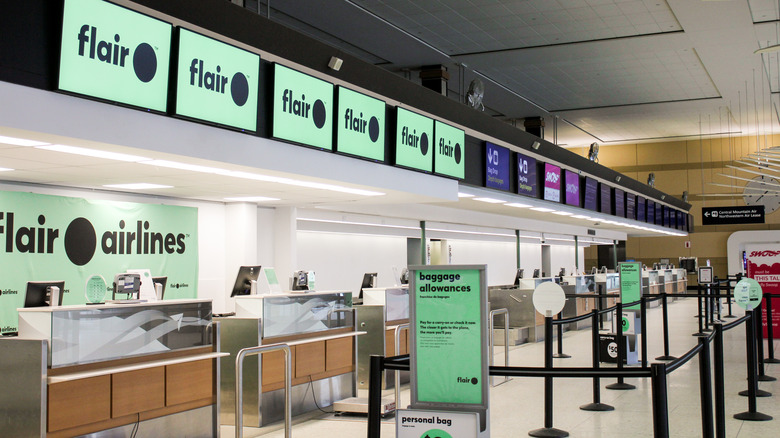 Flair Airlines airport check-in counter