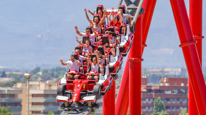 Riders enjoying Red Force coaster