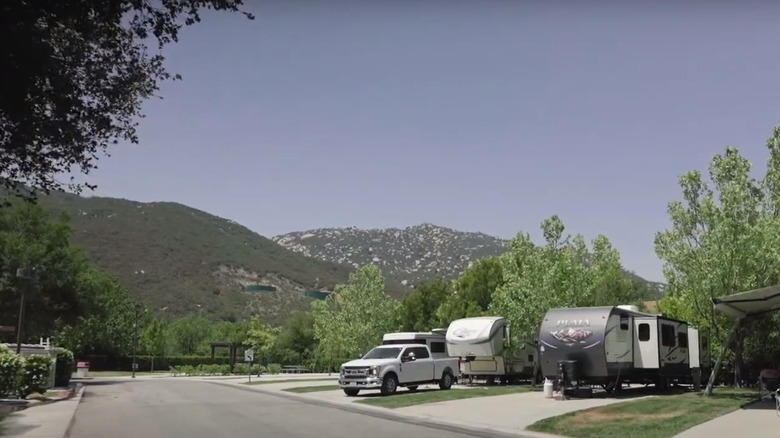 RV sites and hilly background