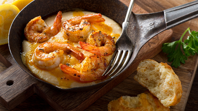 Homemade Cajun-style shrimp and grits
